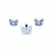 Butterfly Sparkle Silver Pendant Set