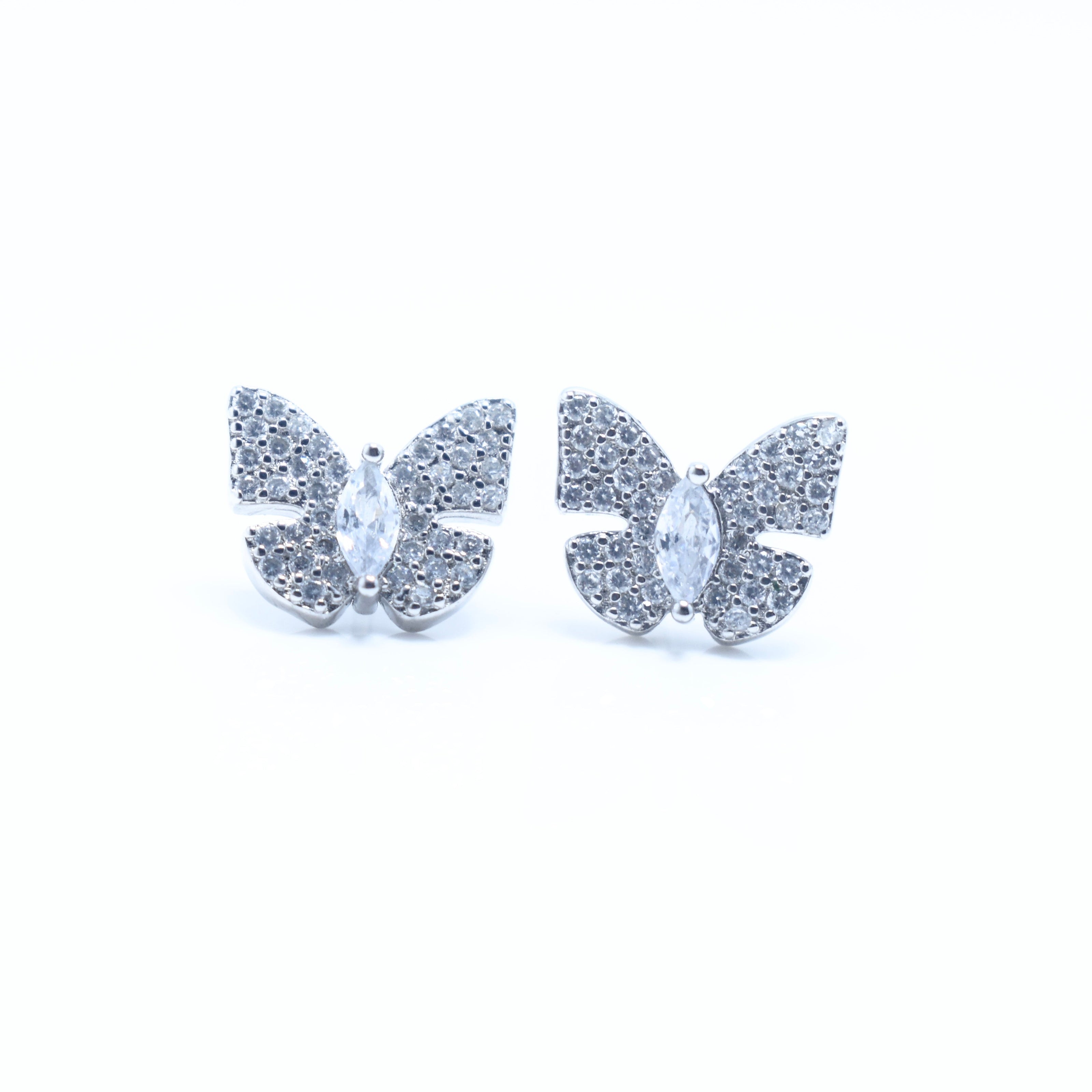 Butterfly Sparkle Silver Pendant Set