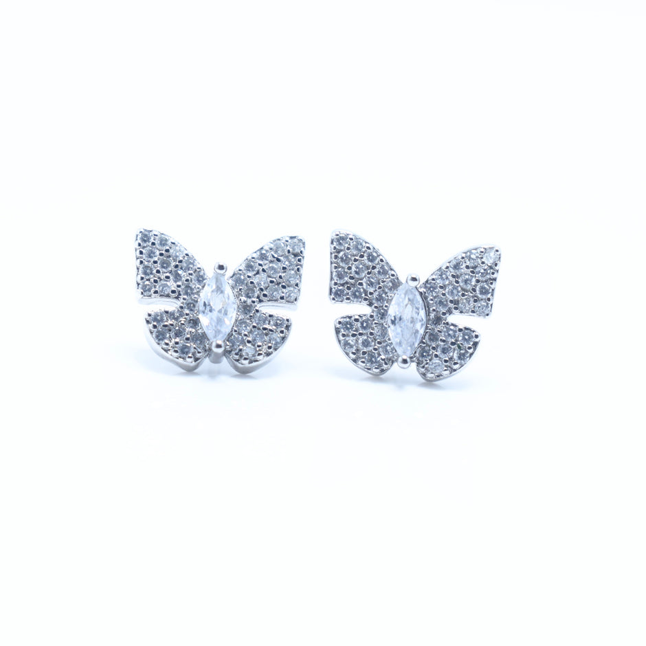 Butterfly Sparkle Silver Pendant Set