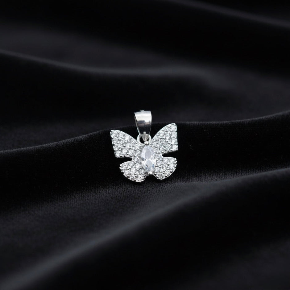 Butterfly Sparkle Silver Pendant Set