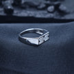 Silver Brick Pattern Ring