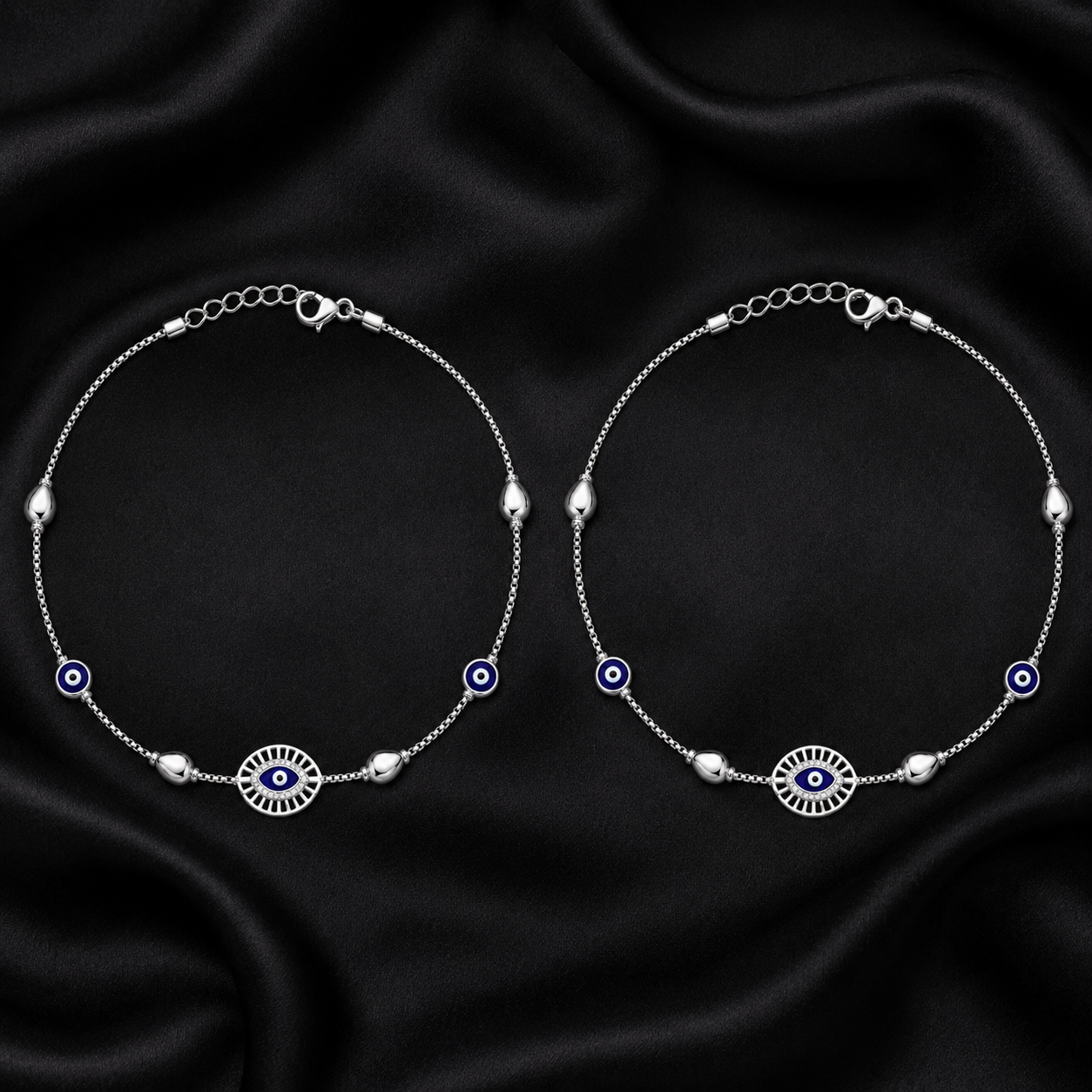 Evil Eye Protective 925 Silver Anklet