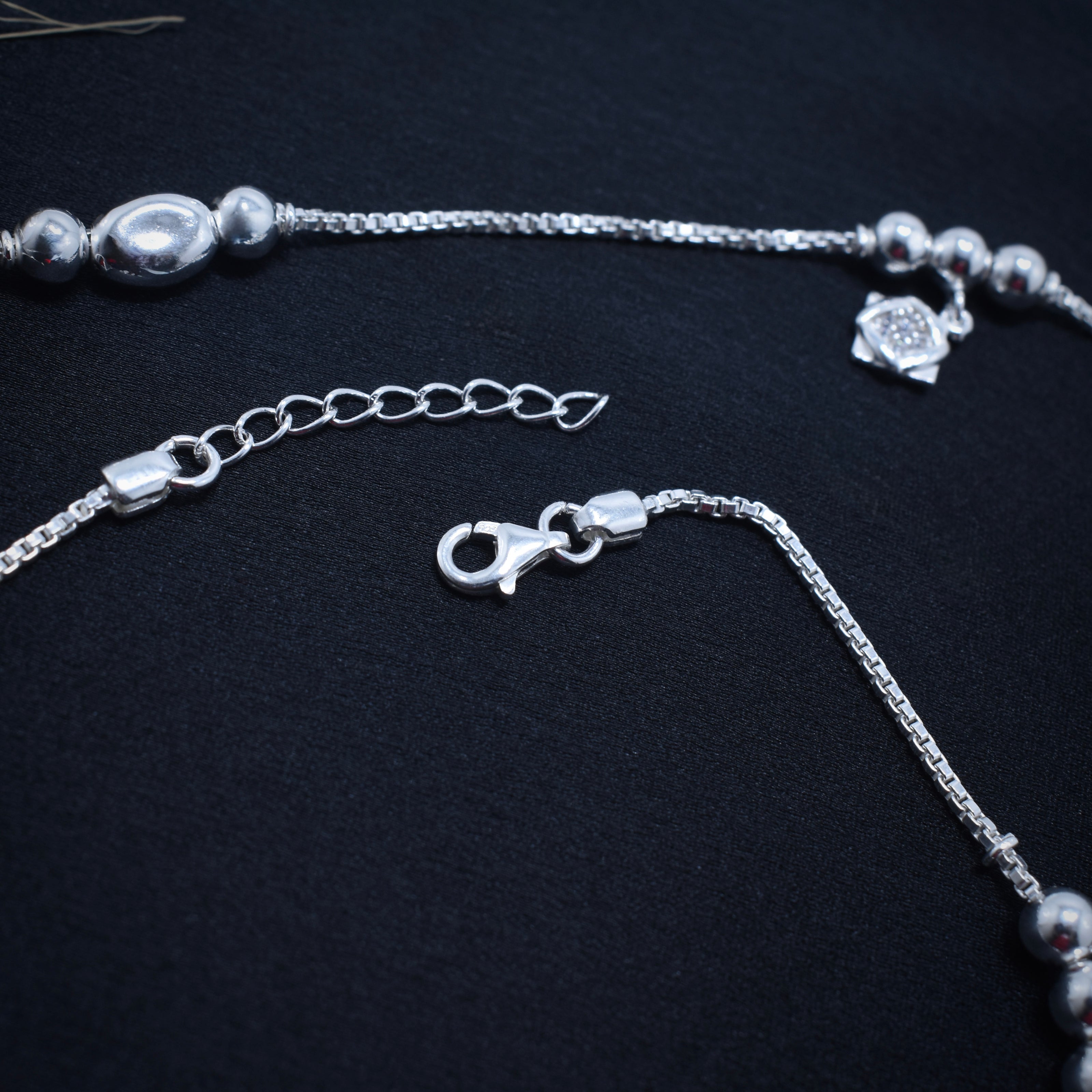 Geometric Sun 925 Silver Anklet