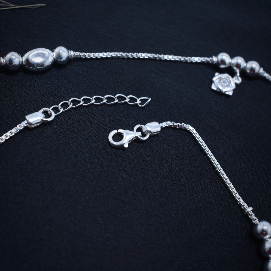 Geometric Sun 925 Silver Anklet