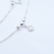 Elegant Beaded Charm Silver Anklet
