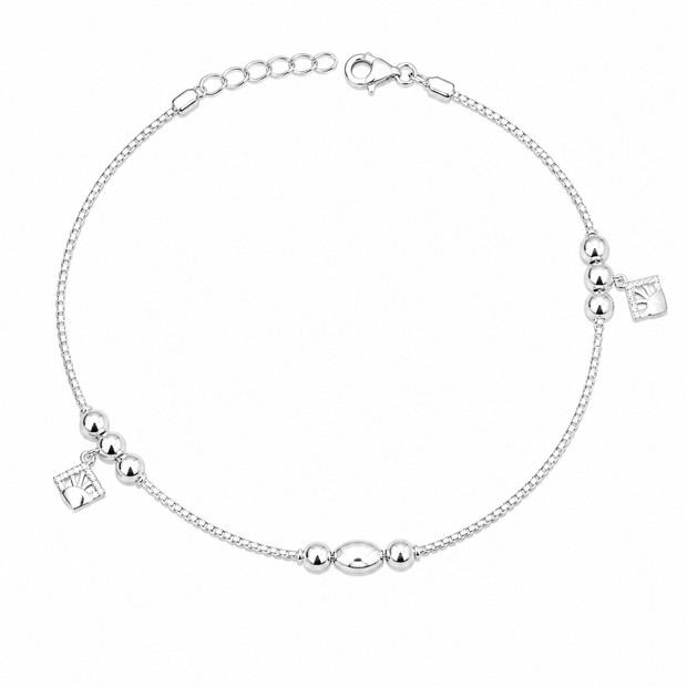 Geometric Sun 925 Silver Anklet