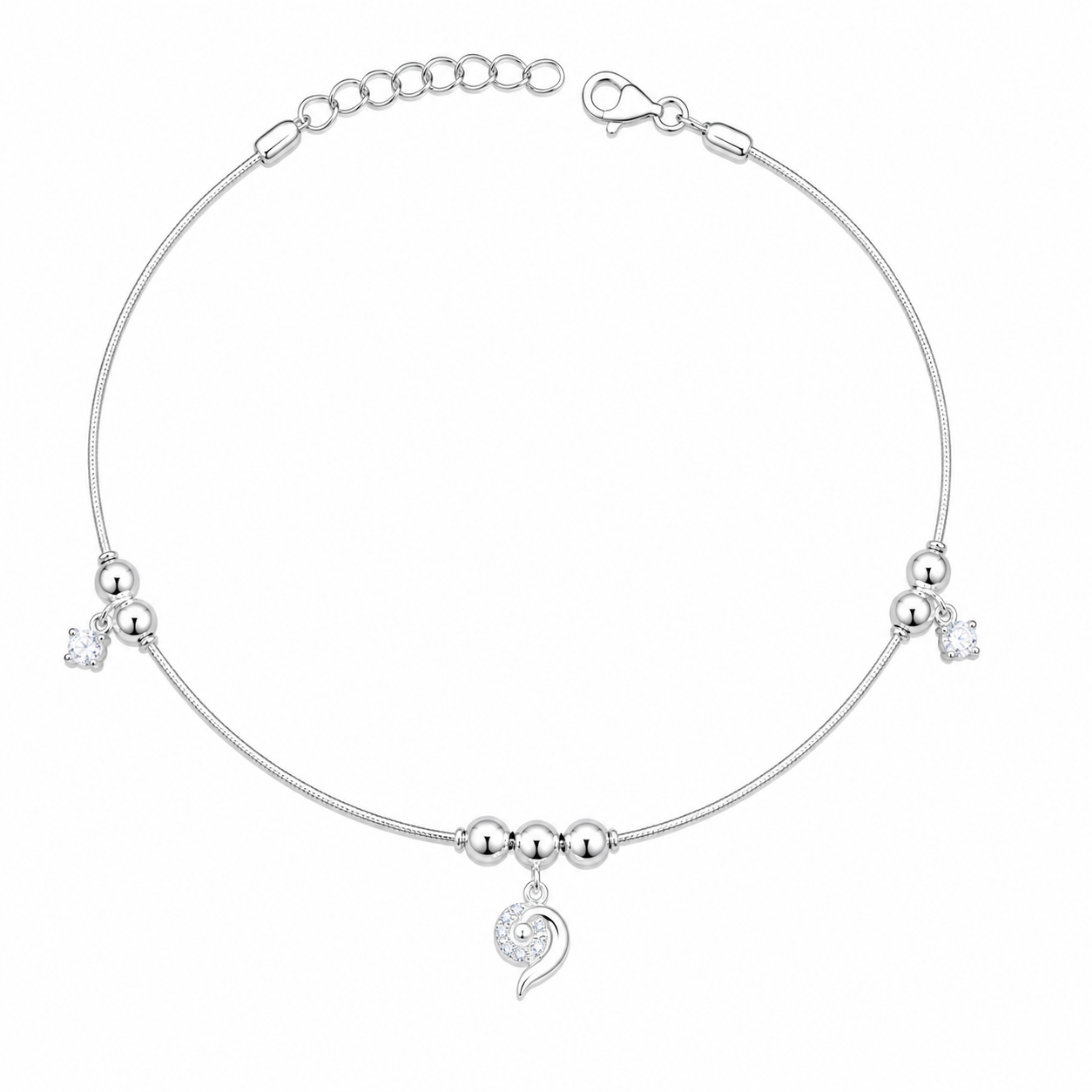 Aura Swirl 925 Silver Anklet