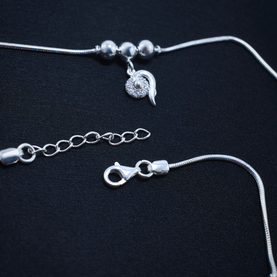 Aura Swirl 925 Silver Anklet