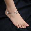 Swirl Heart Silver Anklet
