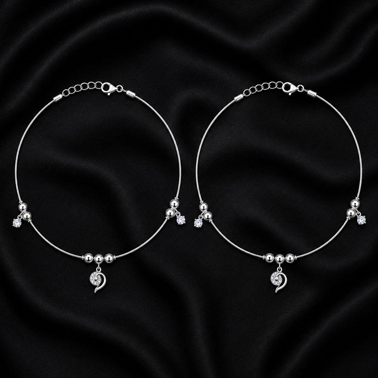 Aura Swirl 925 Silver Anklet