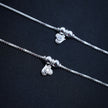 Heart Charm Silver Anklet