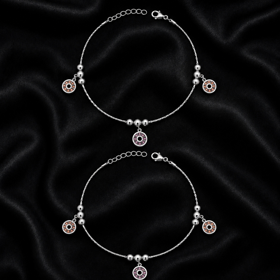 Sunwheel Glow 925 Silver Anklet