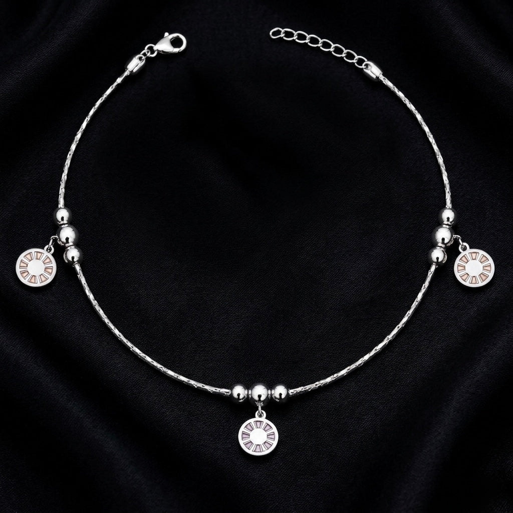 Sunwheel Glow 925 Silver Anklet