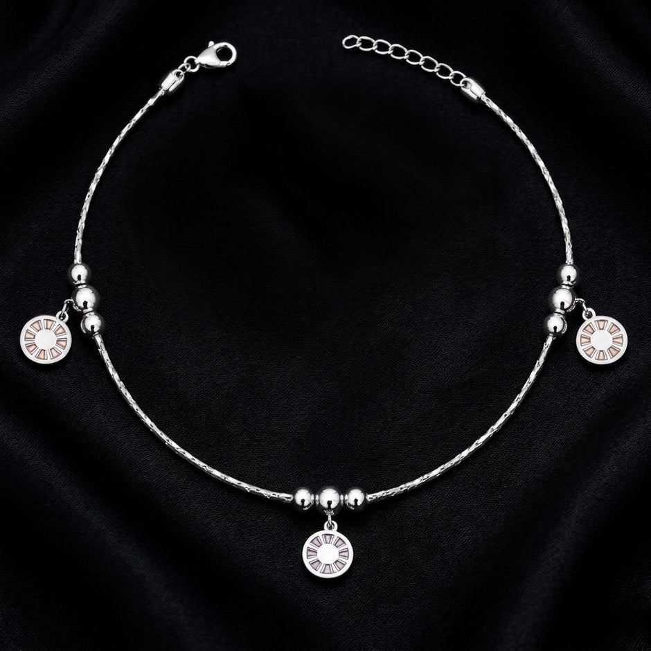 Sunwheel Glow 925 Silver Anklet