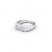 Silver Brick Pattern Ring