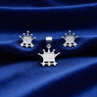 Crown Shape Silver Pendant Set