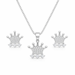 Princess Crown Pendant Set with Chain and Earrings