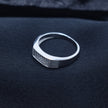 Silver Grooved Block Silver Ring