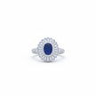 Silver Oval Blue Radiance Ring