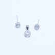 Solitaire Glow Silver Pendant Set