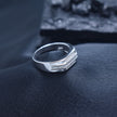 Silver Layered Channel Ring