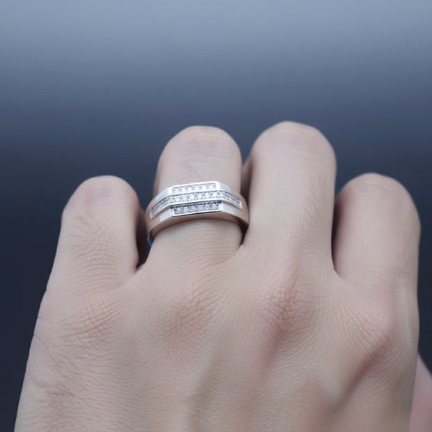 Architectural Triple-Line Statement Band