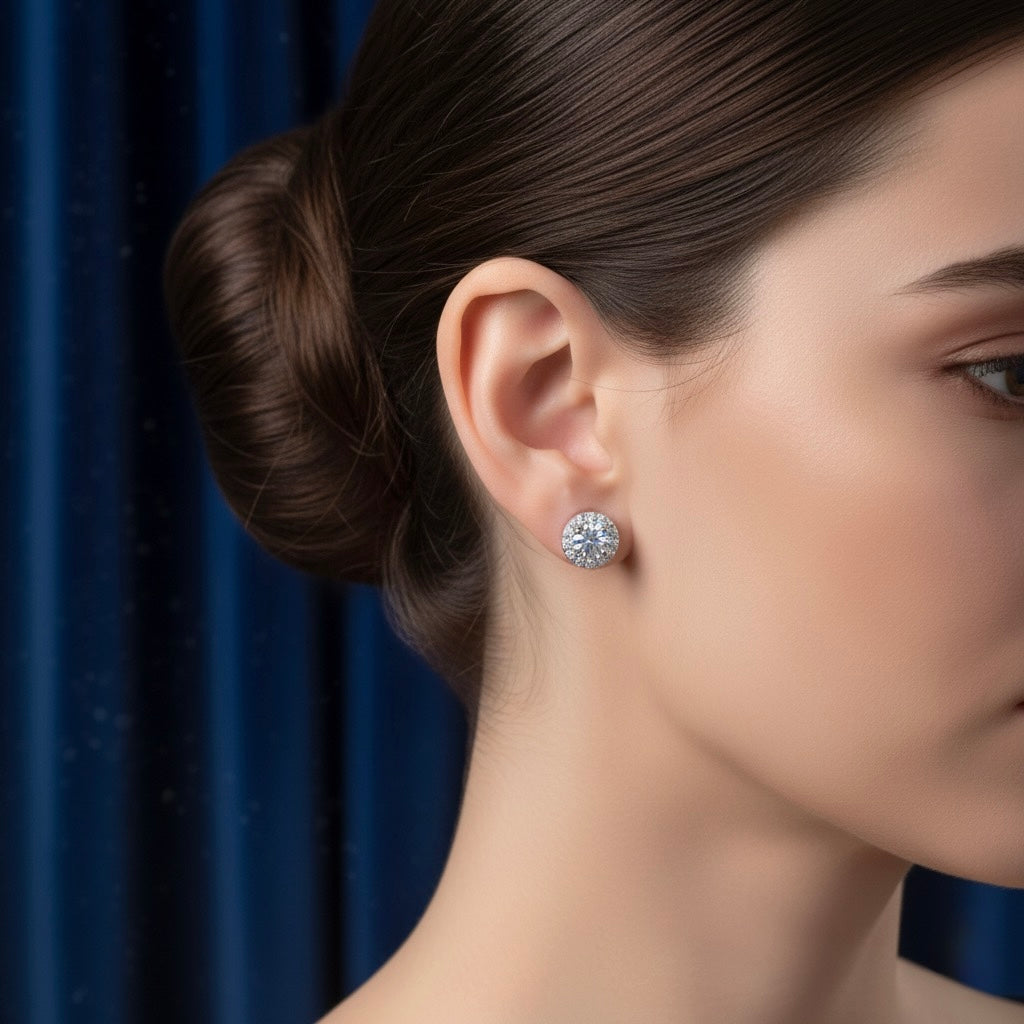 Classic Round Pendant Set with Chain and Earrings