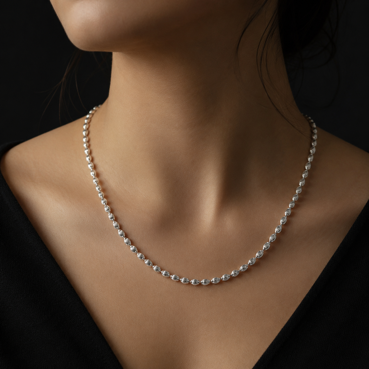 Diamond Cut Olive Bead Chain