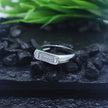 Delicate Minimalist Pave Bar Silver Ring