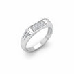 Delicate Minimalist Pave Bar Silver Ring