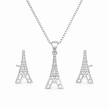 Eiffel Tower Pendant Set with Chain and Earrings
