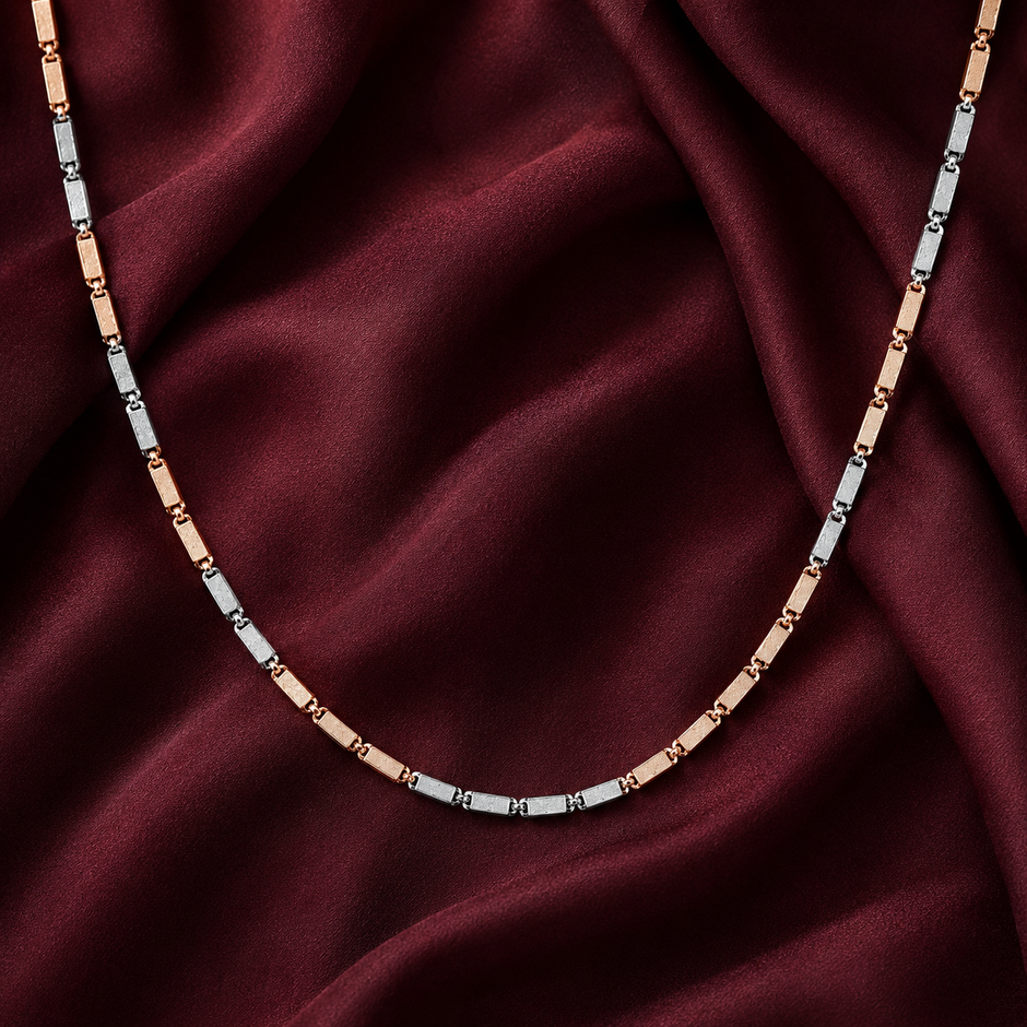 Dual Tone Frosted Cylinder Chain
