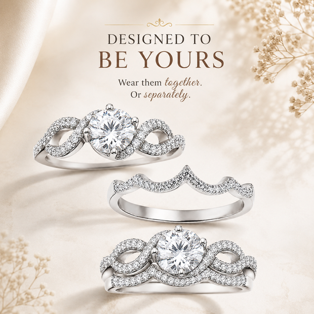 Twist Solitaire Stackable Ring