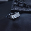 Silver Solitaire Slab Ring