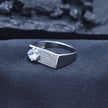 Silver Solitaire Slab Ring