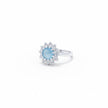 Silver Blue Daisy Cluster Ring