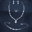 Oval Cluster Necklace Silver Set