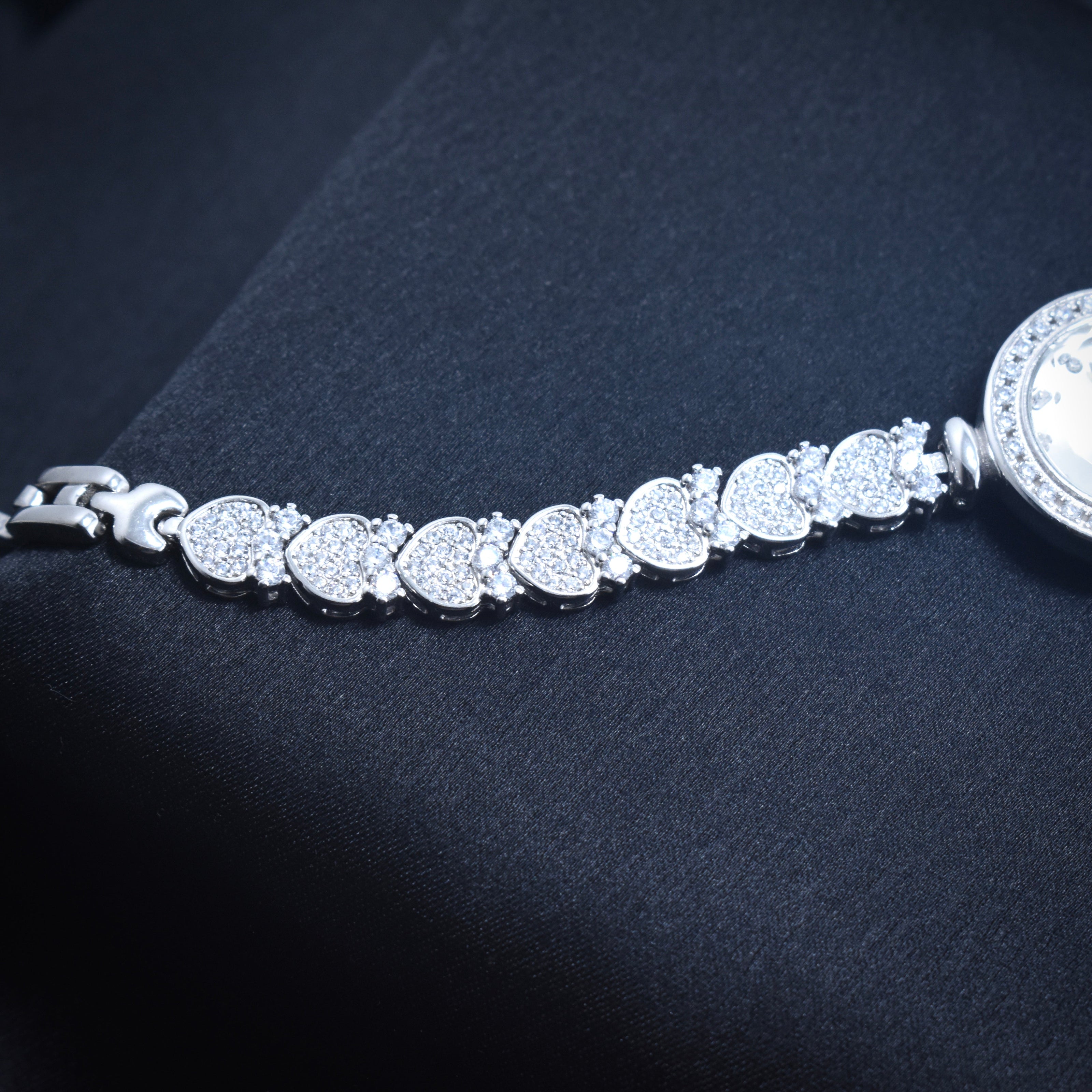 Double Heart Dial Silver watch