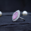 Marquise Cut Pink Stone Halo Ring