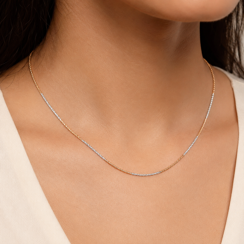 Rose Gold Ball Station Chain
