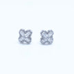 Elegant Floral CZ Cluster Silver Pendant Set