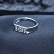 Modern Pave X-Design Silver Ring