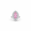 Marquise Cut Pink Stone Halo Ring