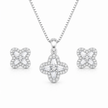 Clover Pendant Set with Chain and Earrings