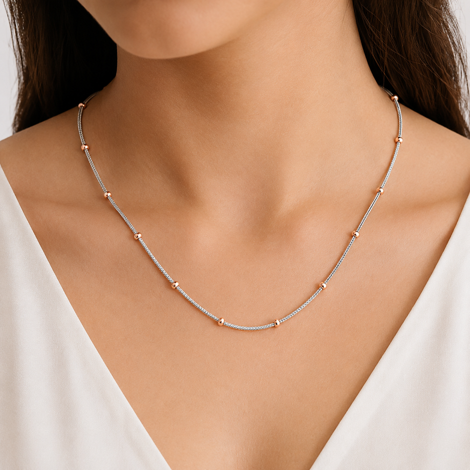 Dual Tone Woven Micro Chain