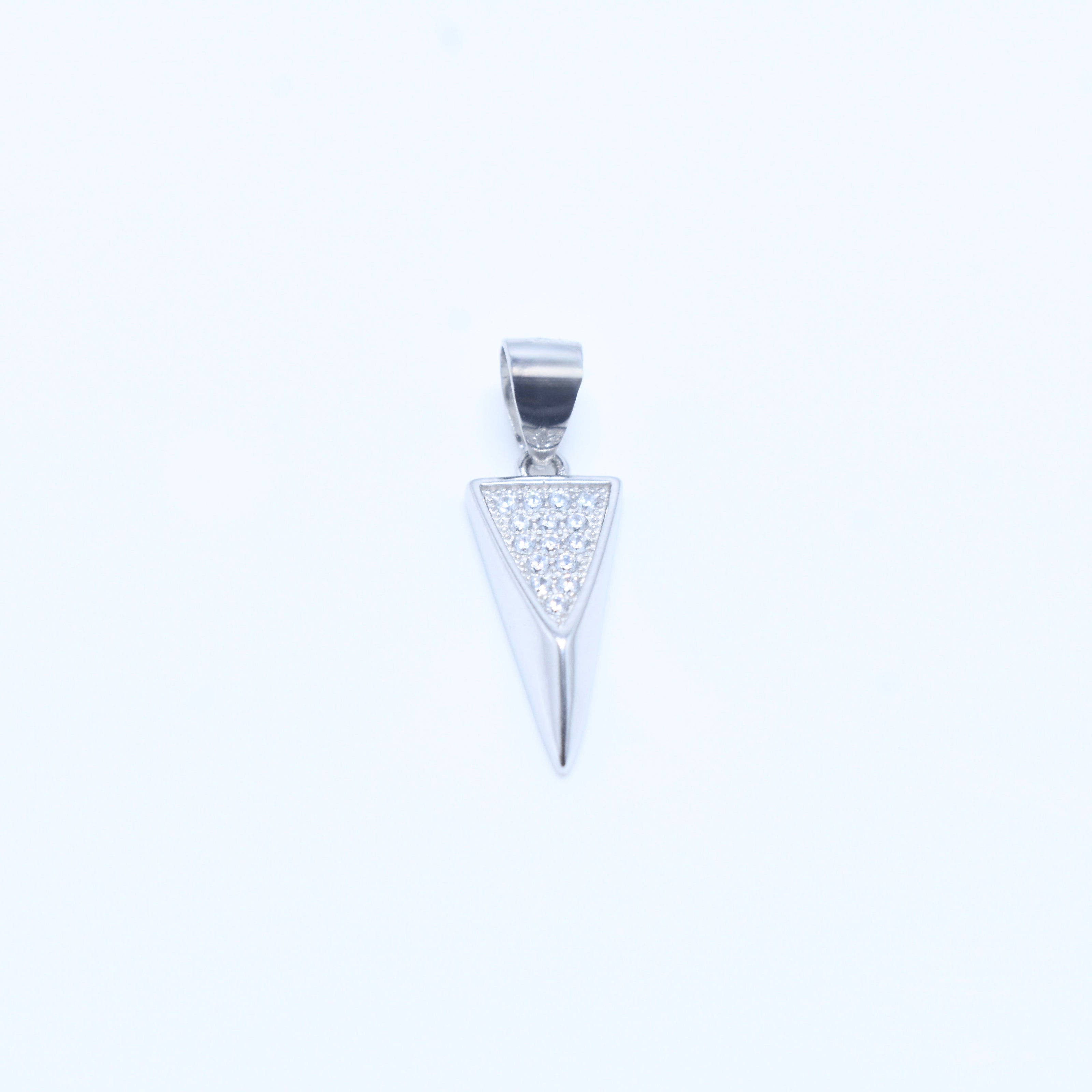 Geometric Triangle Silver Pendant Set