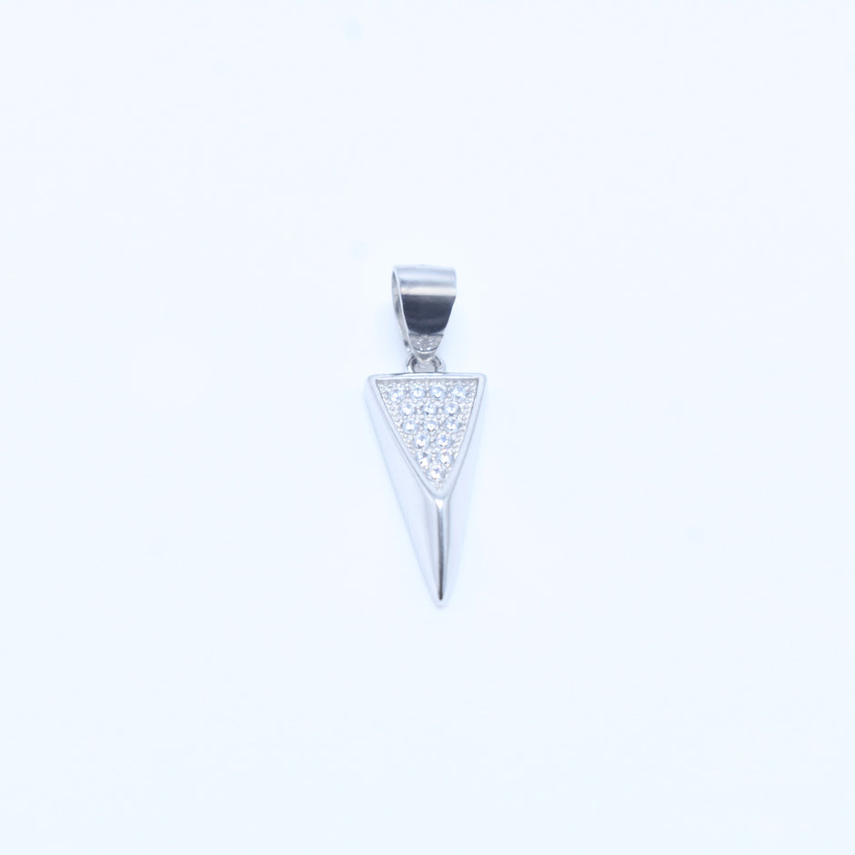 Geometric Triangle Silver Pendant Set