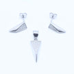 Geometric Triangle Silver Pendant Set