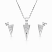 Triangle Pendant Set with Chain and Earrings