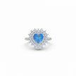 Heart Cut Blue Stone Halo Ring